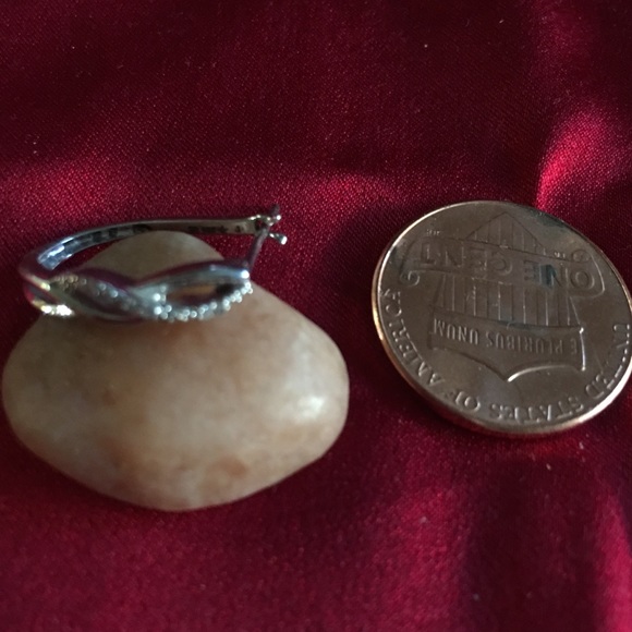 Genuine Diamond Lever-Back Earrings - Picture 7 of 8